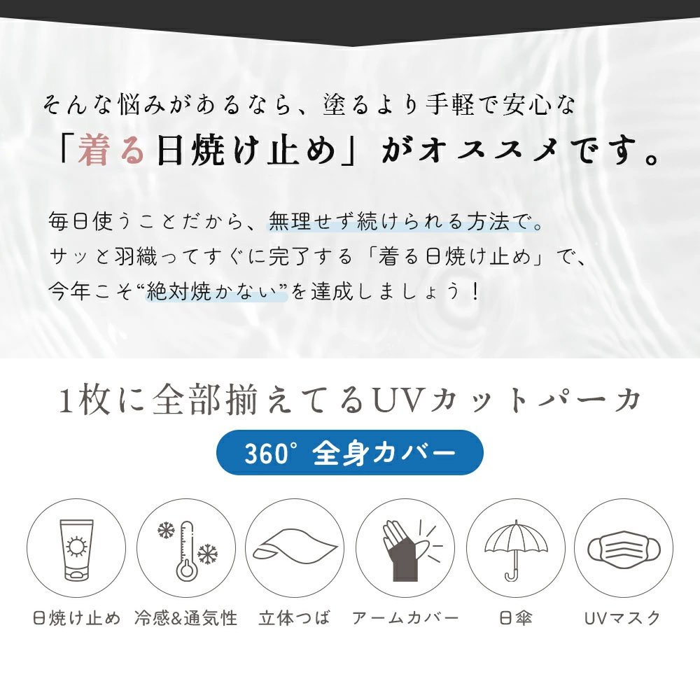 ラッシュガード レディース UVカット パーカー ポンチョ 超ロング丈 サンバイザー付き つば取り外し可 ダブルファスナー 全身カバー 日焼け防止 紫外線対策 最強ラッシュガード jjc - 画像 (4)
