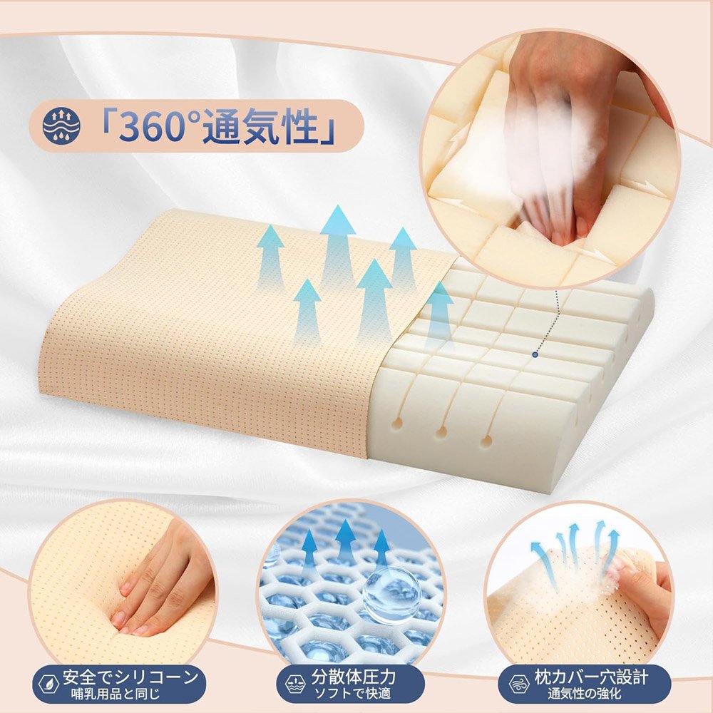 枕 まくら 低い枕 女性と子供に最適 低反発 首が痛くならない 首肩フィット 肩がラク 横向き寝 低め 高め 2種類の高さ選択 丸洗いOK 通気性 BODBV6CB2H - 画像 (6)