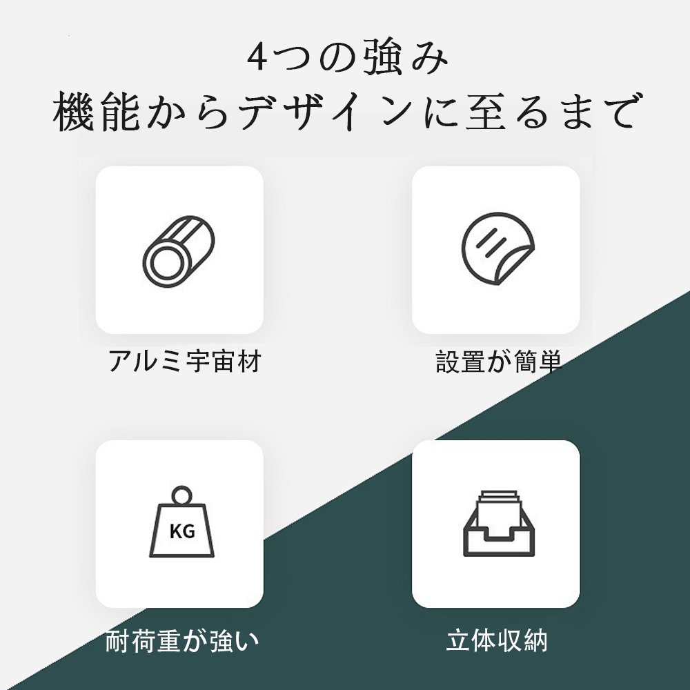 ウォールシェルフ ウォールラック 壁掛け ラック キッチン お風呂 吊り棚 つり棚 アルミ棚 キッチン収納 アルミシェルフ アルミラック 水切り 可動式 Z-07 - 画像 (5)