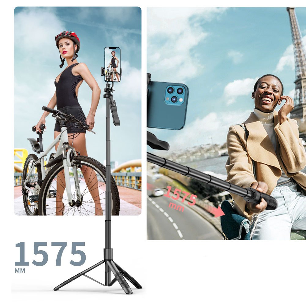 Bluetooth自撮り棒 セルカ棒 360° で横向き・縦向き撮影 270° で上下チルト撮影 リモコン付き 遠隔撮影 収納簡単 三脚スタンド 安定した支持 GoPro シリーズ/デジタルカメラシリーズ/1/4inch 規格のリングライト/デュアルリングライト対応 ZIG - 画像 (8)