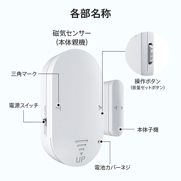 防犯ブザー 防犯アラーム 最大音量130db ワンタッチ 開放検知 衝撃検知 超薄型 侵入防止 防犯対策 ドア用 窓用 オフィス 寝室 玄関 書類保管庫 bs006 - 画像 (3)