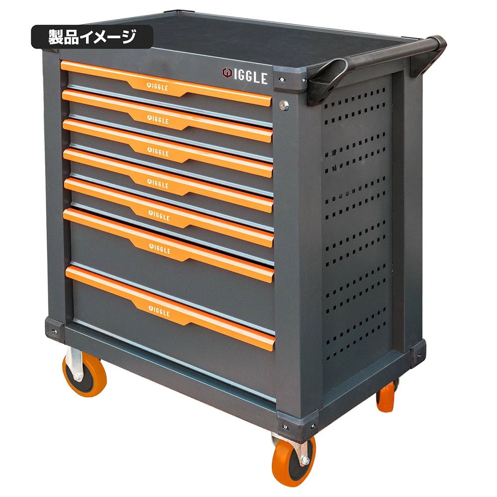 ツールカート 7段キャビネットタイプ 工具箱 ツールボックス 工具入れ 工具セット ツールチェスト ツールキャビネットツールボックス 工具ボックス 57kg【レビュー記載でフック2個プレゼント】 X0694100 - 画像 (9)