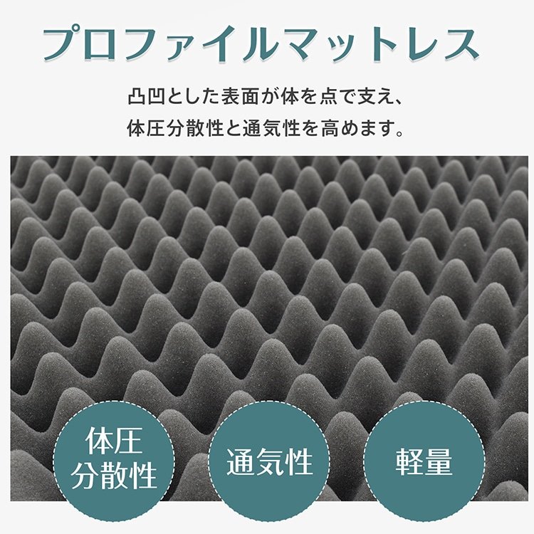 高反発マットレス 折りたたみ 三つ折り 厚さ10cm 170N 体圧分散 洗えるカバー付き 消臭 敷布団 セミシングル in059-ss - 画像 (8)