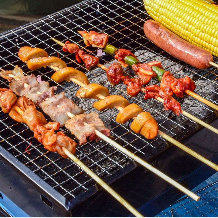 バーベキューコンロ 卓上 BBQコンロ 折りたたみ式 グリル バーベキュー網付き 取っ手付き 持ち運び便利 アルミ製 BBQ キャンプ アウトドア ad213 - 画像 (10)