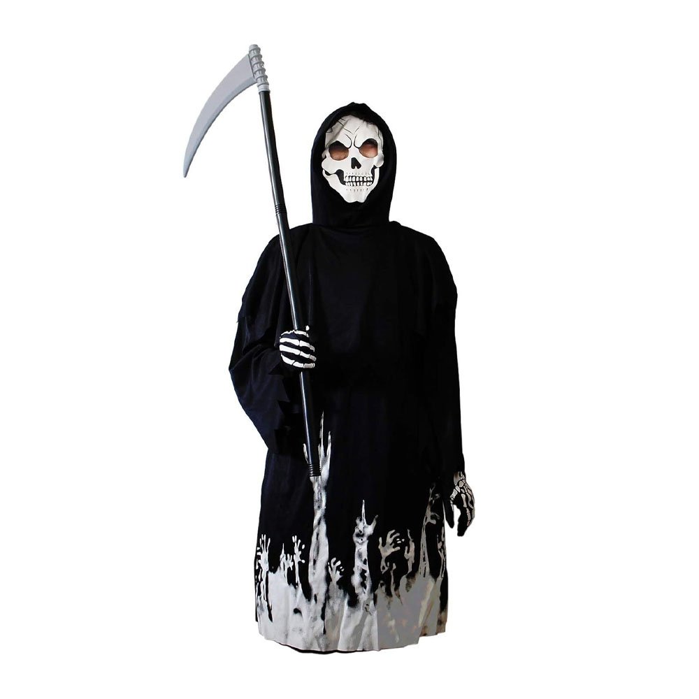 ハロウィンコスチューム 死神 ハロウィン仮装 ホラーコスチューム 蛍光コスチューム 死神衣装 変装用 衣装 死神コス 子供 ハロウィンデコレーション 文化祭 お化け屋敷 W-16 - 画像 (2)