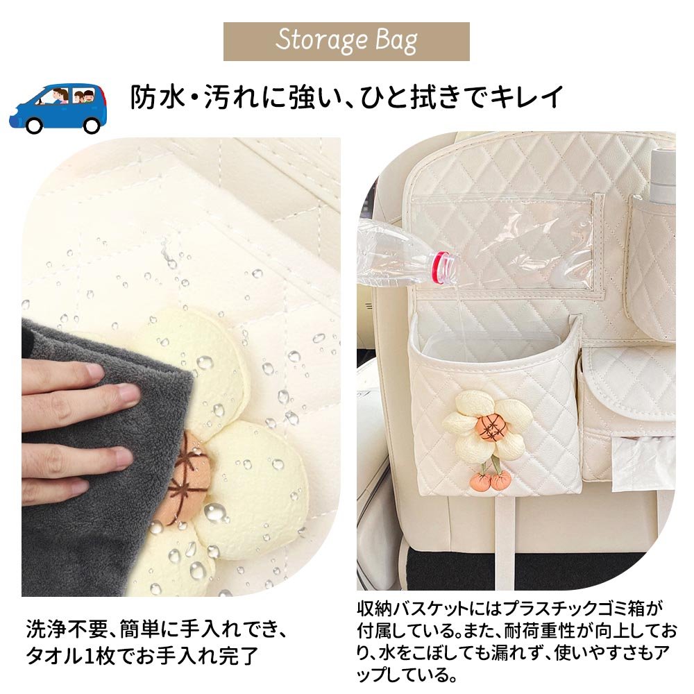 車用収納ポケット シートバックポケット 車内収納袋 座席間収納 車内収納 部座席 小物入れ 大容量 カー用品 OB-01 - 画像 (7)