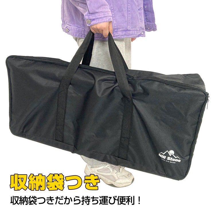 バーベキューコンロセット 折りたたみバーベキューコンロ グリル 鉄板 焼き網 調味料ラック 網用持ち手 収納袋 持ち運び便利 ステンレス製 BBQ キャンプ アウトドア od453 - 画像 (3)