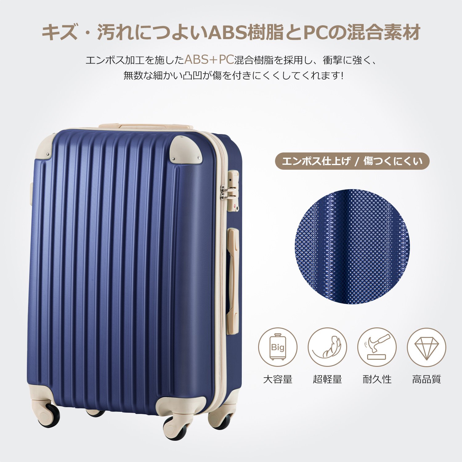 Mサイズ スーツケース キャリーバッグ キャリーケース 超軽量 TSAロック搭載 4日-7日 中型 PP298908IAA - 画像 (2)