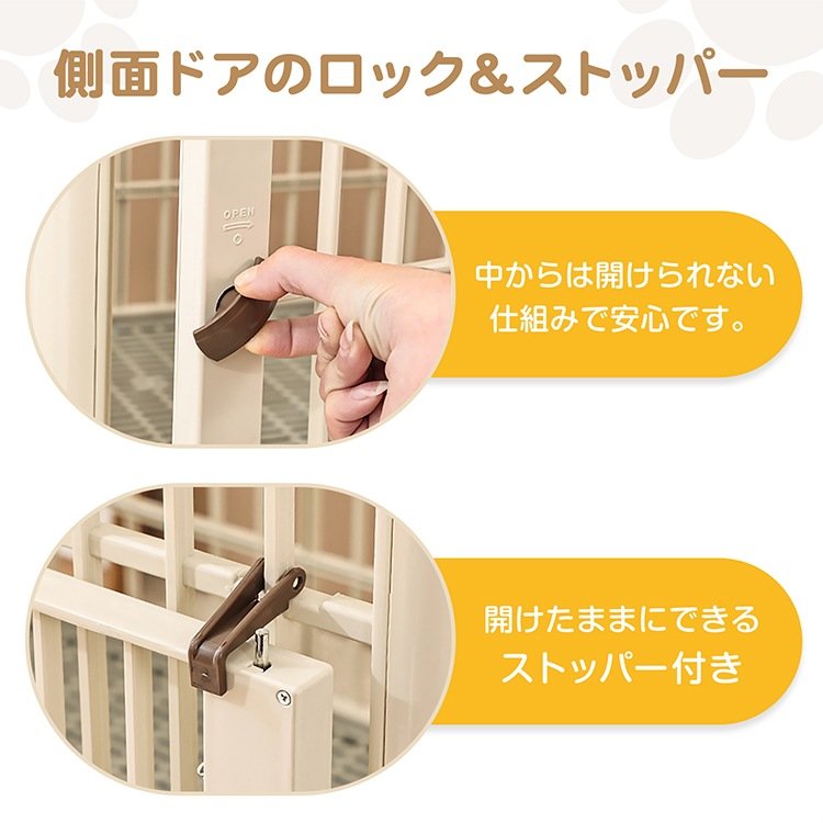ペットケージ Sサイズ(約)65×50×56 いぬケージ ねこケージ 360°キャスター付き 天板ドア付き 軽量 頑丈 掃除簡単 猫 小型犬 うさぎ 小動物 おしゃれ pt096-s - 画像 (7)