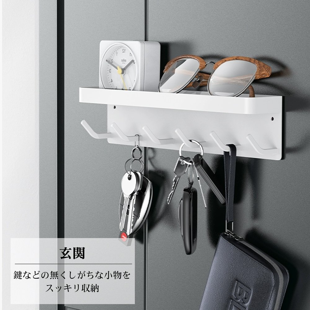 フック マグネットフック 引っ掛け マグネットバスルームフック 収納 小物フック 小物掛け 磁石 玄関 オフィス 台所 浴室 壁掛け用 風呂 壁面 おしゃれ 掃除道具掛け Z-06 - 画像 (3)